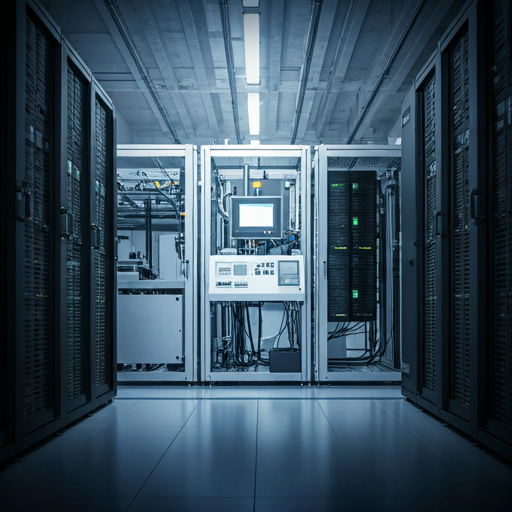 Industrial automation machinery and servers in a clean facility